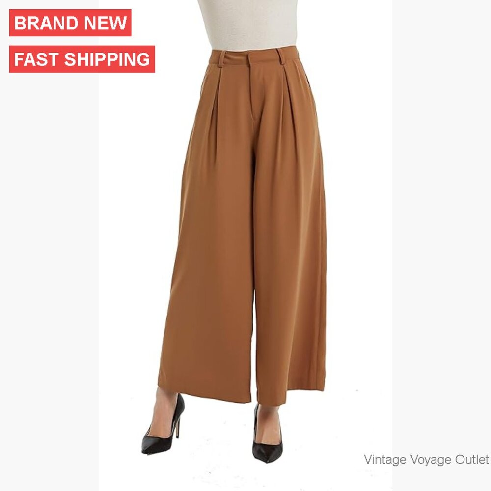 High Waist Wide Leg Palazzo Pants Flowy Casual Regular Size